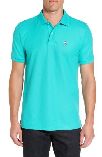 Men's Psycho Bunny Classic Logo Applique Polo (s) - Green