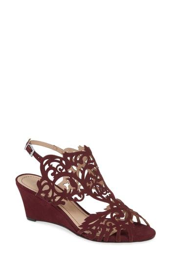Women's Klub Nico Marcela Laser Cutout Wedge Sandal M - Burgundy
