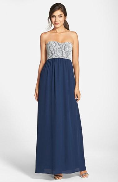 Women's Paper Crown By Lauren Conrad 'breanna' Lace Bodice Crepe Gown