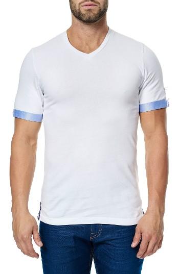 Men's Maceoo V-neck Stretch T-shirt (m) - White