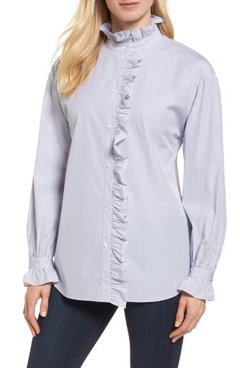 Women's Nordstrom Signature Ruffle Stripe Shirt