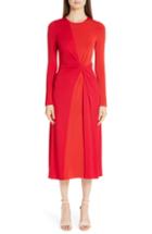 Women's Galvan Pinwheel Twist Jersey Midi Dress Us / 42 Fr - Red
