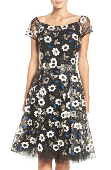 Women's Eci Sequin Embroidered Fit & Flare Dress