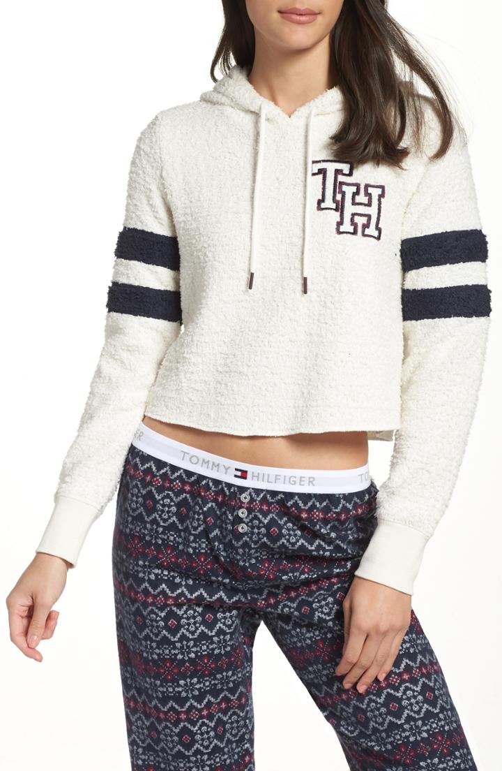 Women's Tommy Hilfiger Marshmallow Varsity Hoodie Sweatshirt - White