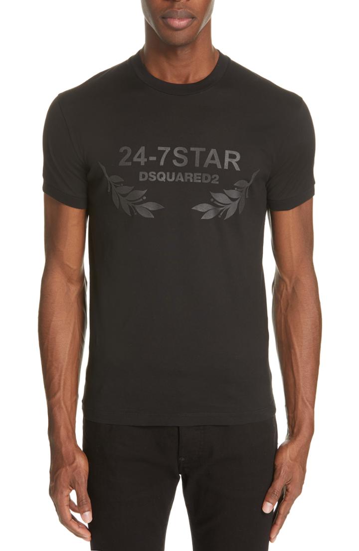 Men's Dsquared2 24-7 Star Logo T-shirt - Black