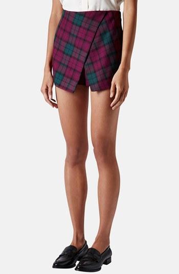 Topshop Tartan Plaid Skort (petite) Purple