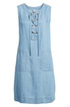 Women's Tommy Bahama Lace-up Chambray Shift Dress - Blue