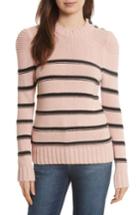 Women's La Vie Rebecca Taylor Stripe Cotton & Merino Wool Sweater - Pink