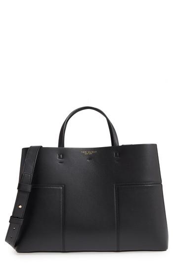 Tory Burch Block-t Leather Tote -