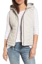 Women's Andrew Marc Sage Hooded Quilted Vest - White