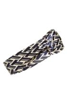 Tory Burch T Lattice Silk Head Wrap, Size - Blue