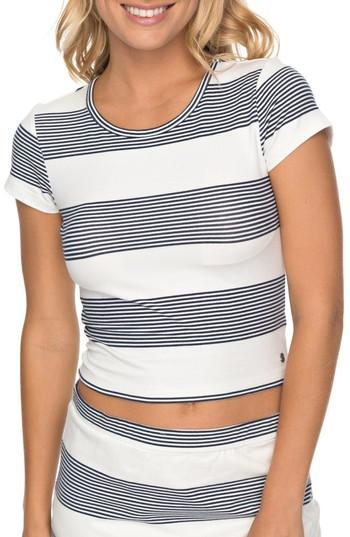 Women's Roxy Parker Stripe Crop Top - Ivory