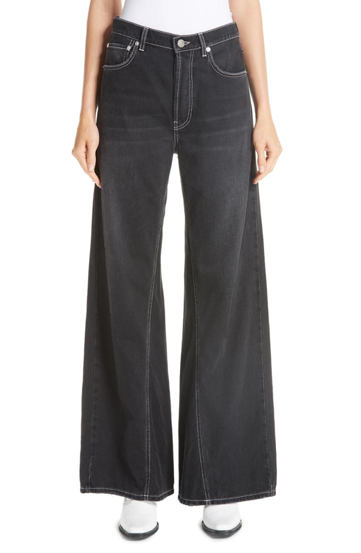 Women's Ganni Black Washed Denim Jeans - Black