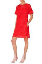 Women's Akris Punto Lace Shift Dress - Red