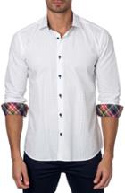 Men's Jared Lang Trim Fit Check Sport Shirt - White