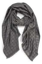 Women's Tory Burch Traveler Jacquard Oblong Scarf, Size - Grey