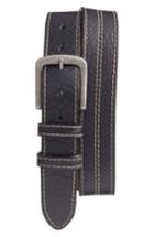 Men's Torino Belts Bison Leather Belt - Black