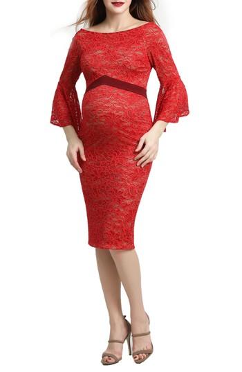 Women's Kimi & Kai Lena Maternity Body-con Dress - Red