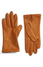 Women's Fownes Brothers Short Leather Gloves - Beige