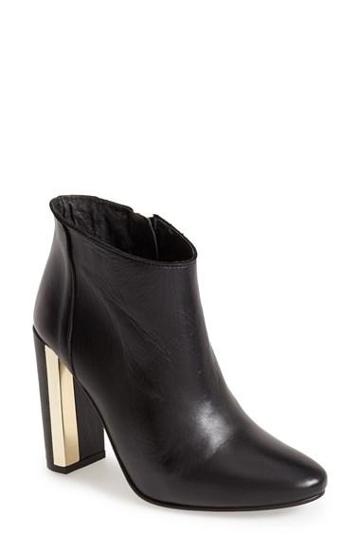 Women's Topshop 'harp' Metal Heel Boot Black Size