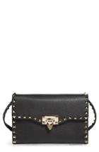 Valentino Garavani Medium Rockstud Leather Messenger Bag - Black