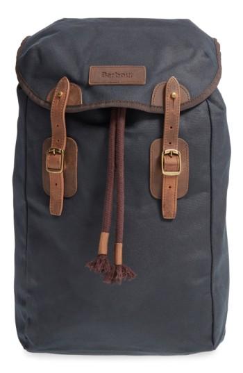 Men's Barbour Waxed Canvas Backpack - Blue
