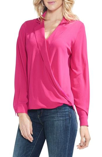 Women's Vince Camuto Faux Wrap Blouse, Size - Pink