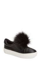 Women's Jslides Aurora Faux Fur Platform Sneaker M - Black