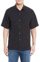 Men's Tommy Bahama 'rio Fronds' Regular Fit Silk Camp Shirt - Black