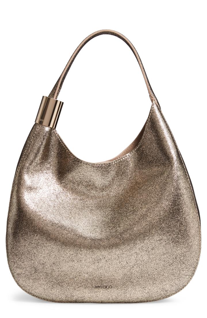Jimmy Choo Steve Metallic Leather Hobo -