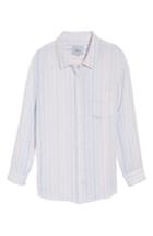 Women's Rails Charli Stripe Linen Blend Shirt - White
