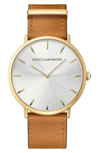Women's Rebecca Minkoff Major Leather Strap Watch, 40mm