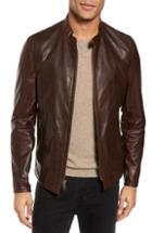 Men's Schott Nyc Cafe Racer Unlined Cowhide Leather Jacket - Brown