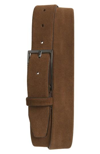 Men's Boss Calindo Suede Belt - Medium Brown