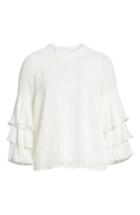 Women's Bishop + Young Teardrop Ruffle Top - White