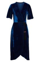 Women's Fraiche By J Velvet Faux Wrap Dress