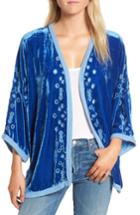 Women's Johnny Was Greban Velvet Kimono Wrap - Blue