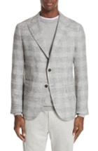Men's Eleventy Trim Fit Houndstooth Alpaca Wool Blend Sport Coat Us / 48 Eu R - Grey