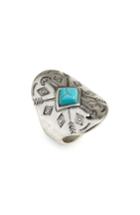 Women's Topshop Engraved Stone Ring