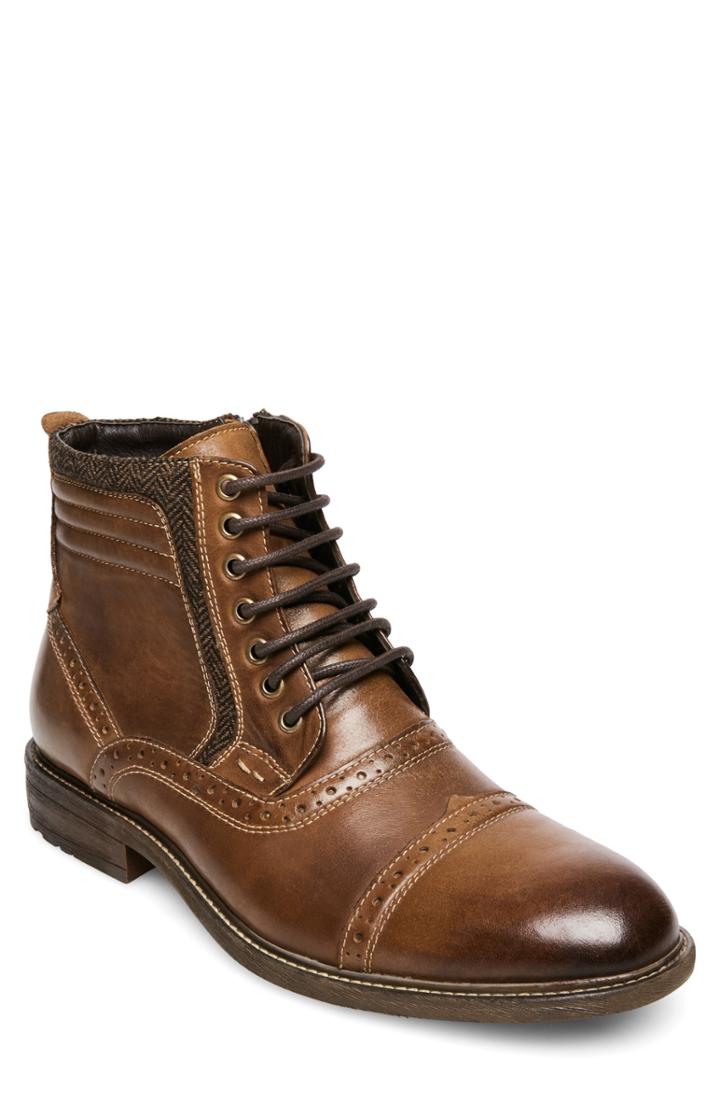 Men's Steve Madden Trentin Cap Toe Boot .5 M - Brown