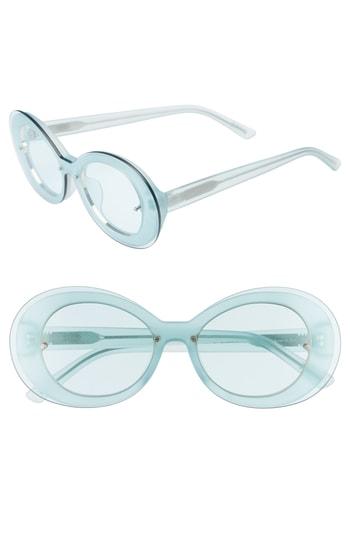 Women's Bonnie Clyde Ai-ren 51mm Round Sunglasses - Translucent Teal