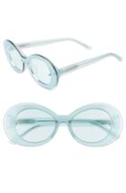Women's Bonnie Clyde Ai-ren 51mm Round Sunglasses - Translucent Teal