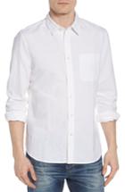 Men's Ag Colton Regular Fit Cotton & Linen Sport Shirt - White