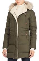 Women's Lauren Ralph Lauren Faux Fur Trim Down & Feather Fill Parka - Green