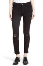 Women's Frame Distressed Release Hem Skinny Jeans - Black
