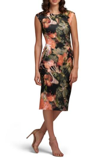 Women's Eci Bow Tie Neck Print Sheath Dress