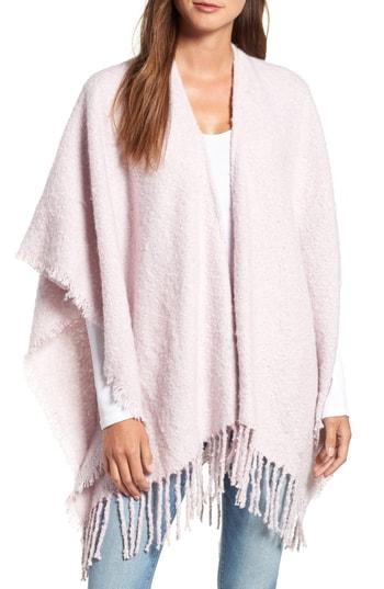 Women's Echo Fringed Boucle Ruana, Size - Purple