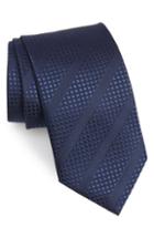 Men's David Donahue Diagonal Stripe Silk Tie, Size - Blue