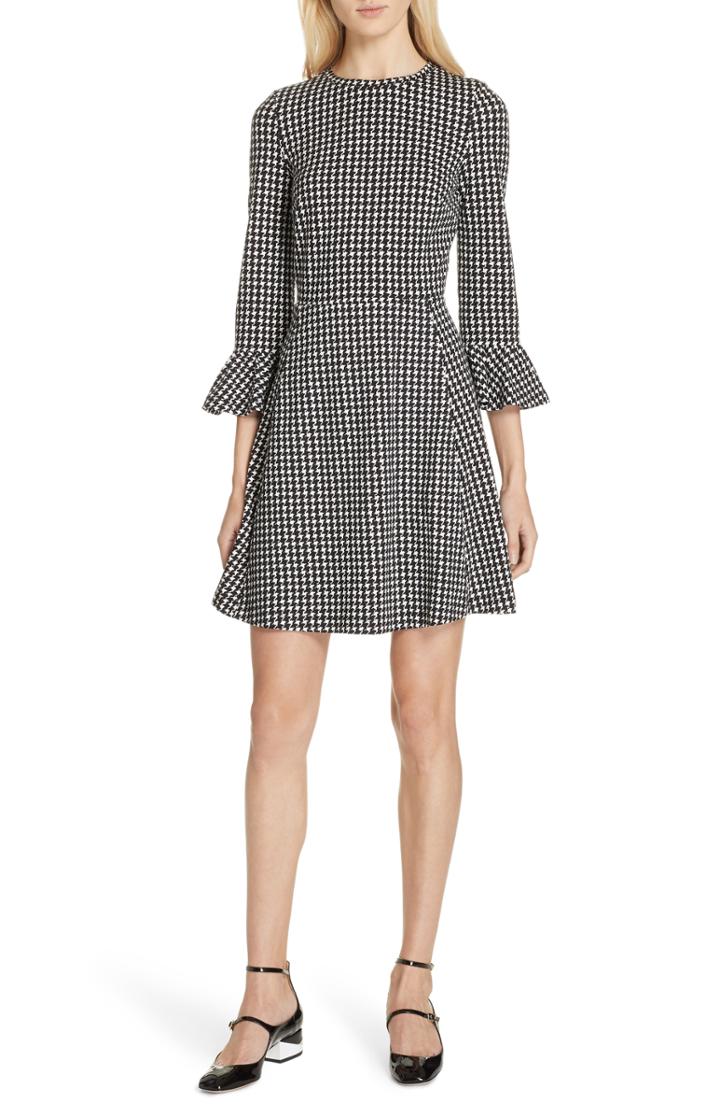Women's Kate Spade New York Houndstooth Ponte Dress - Black