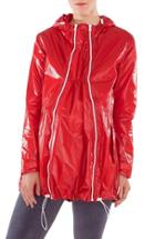 Women's Modern Eternity Waterproof Convertible Maternity Raincoat - Red